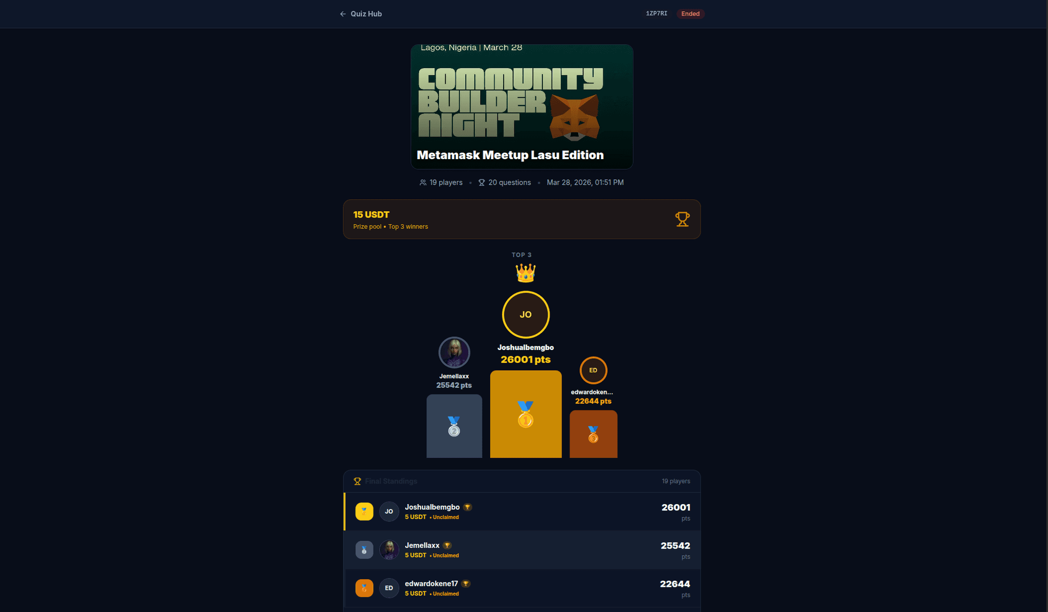 Quiz Platform Interface